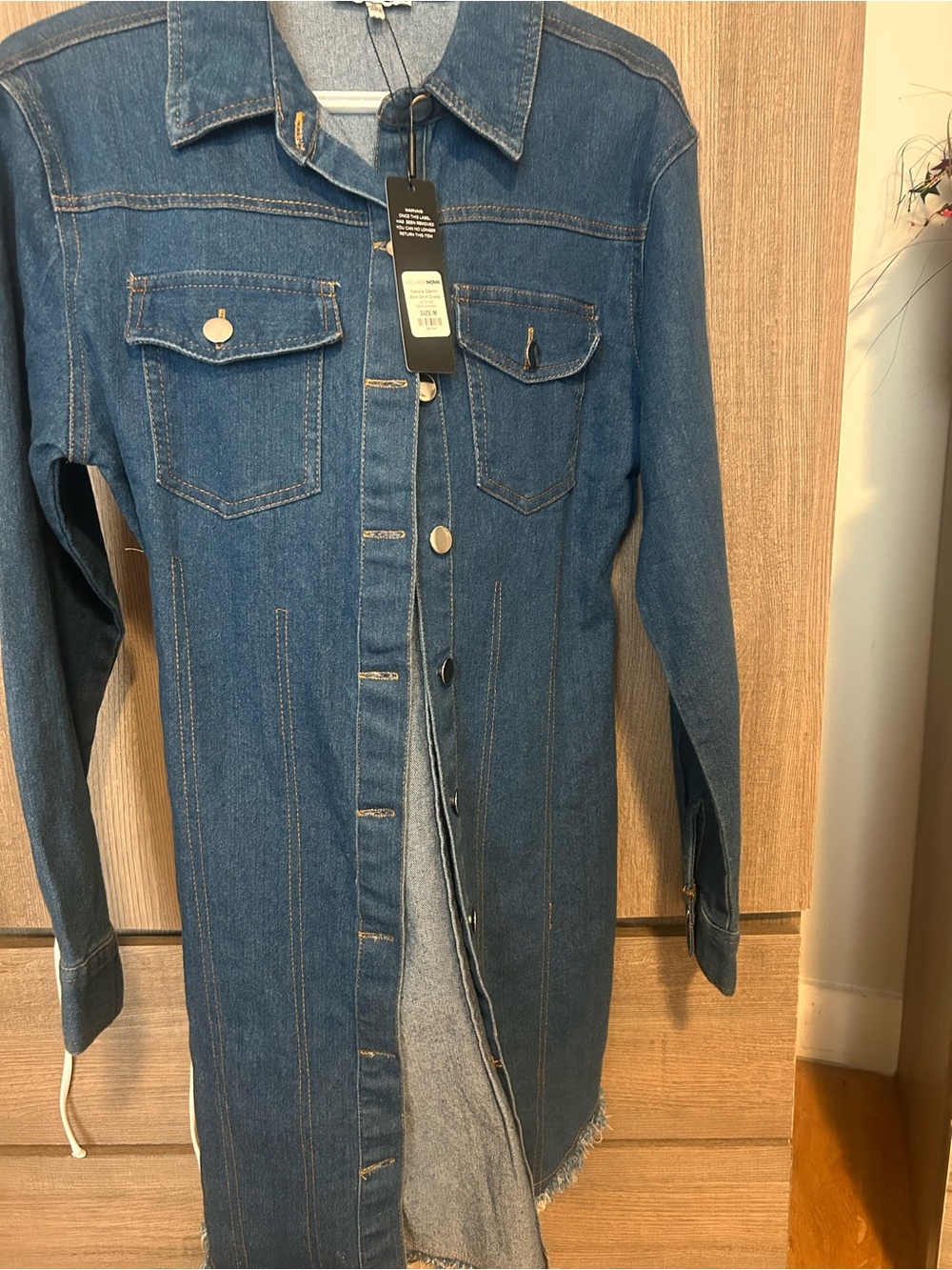 Frame Denim Long Sleeve Dark Blue Denim Shirt Dress